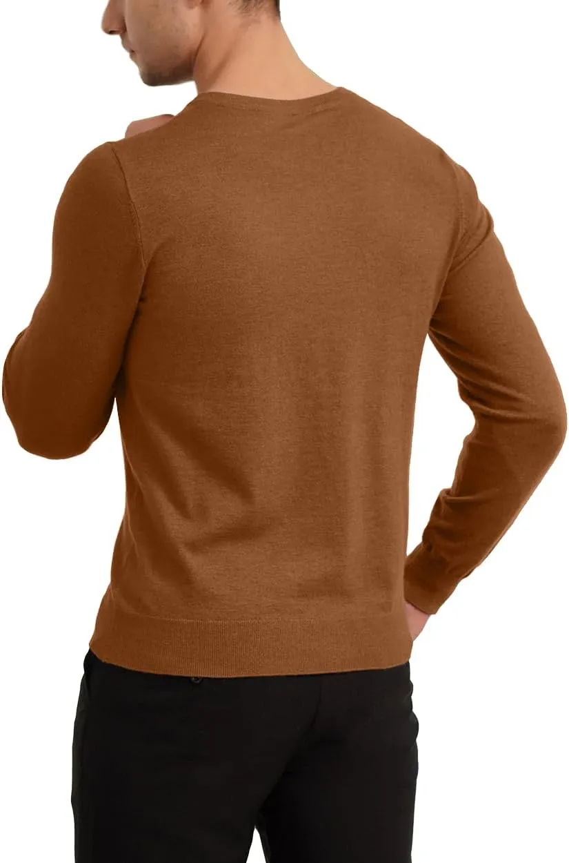 YTD Men's Casual Slim Fit V-Neck Pullover Long Sleeve Knitted Pullover Sweaters