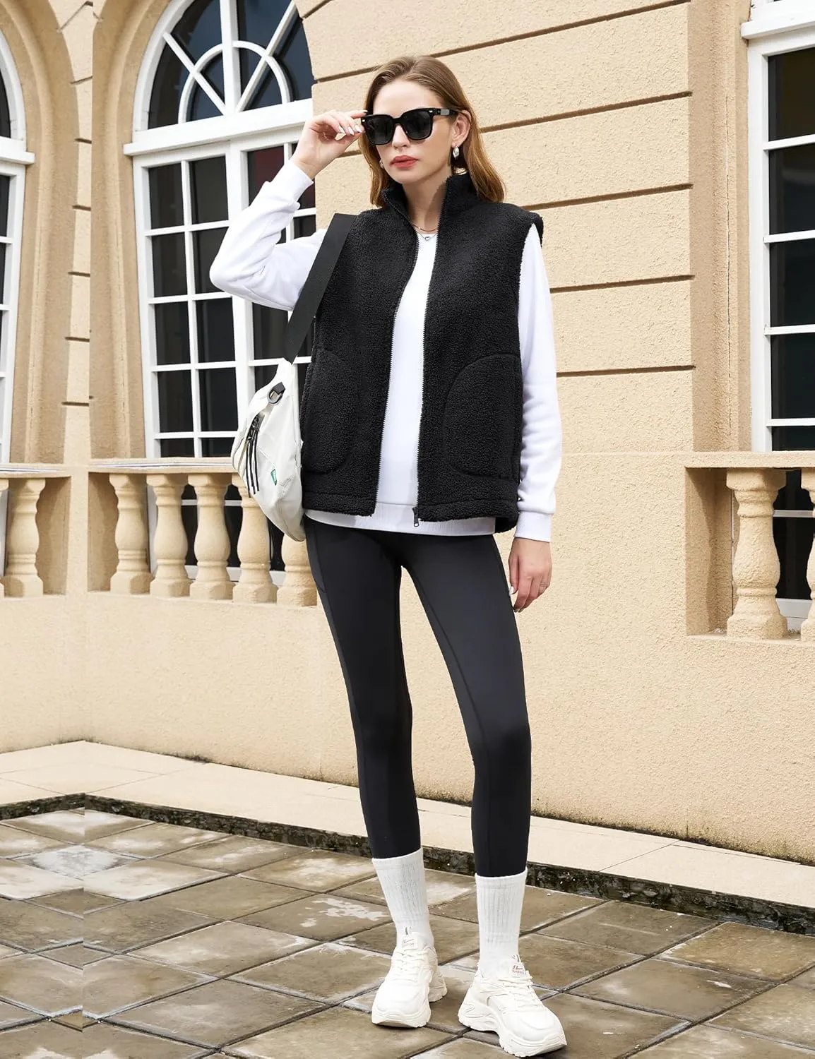 YUCOLEN Womens Polar Fleece Vest Outerwear with 4 Pockets Soft Lightweight Sleeveless Coat for Women with Full Zipper