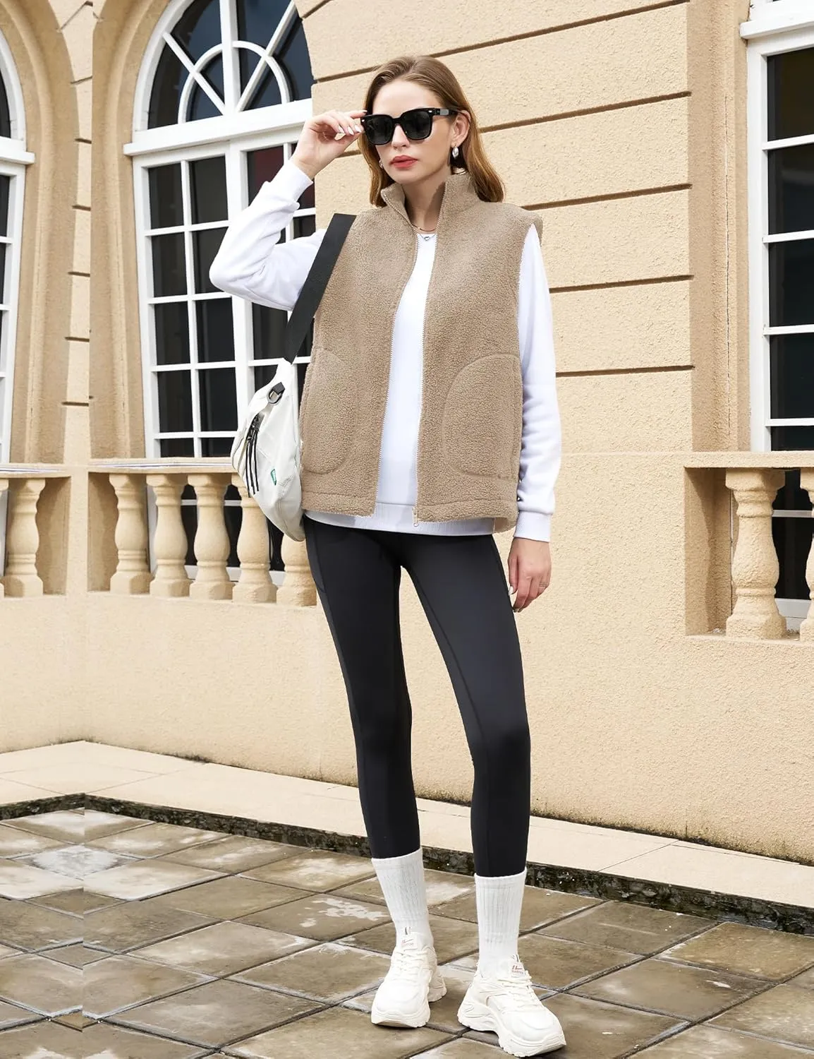 YUCOLEN Womens Polar Fleece Vest Outerwear with 4 Pockets Soft Lightweight Sleeveless Coat for Women with Full Zipper