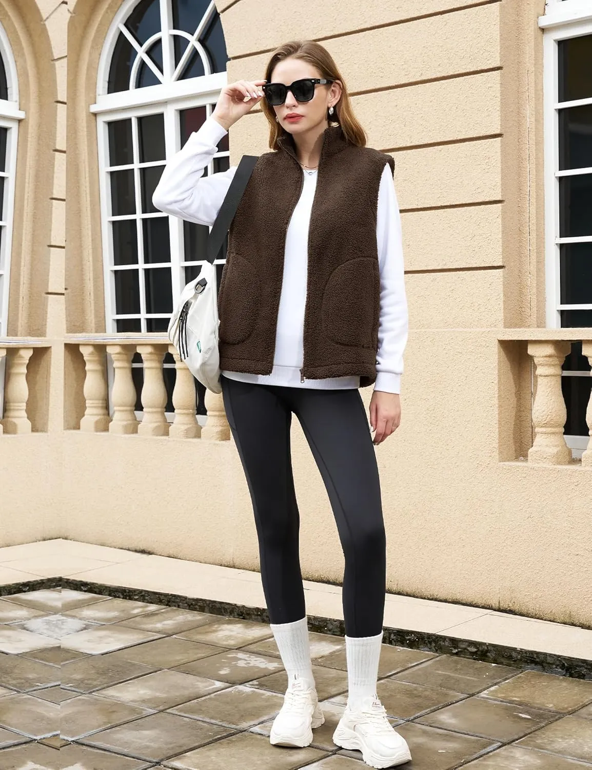 YUCOLEN Womens Polar Fleece Vest Outerwear with 4 Pockets Soft Lightweight Sleeveless Coat for Women with Full Zipper