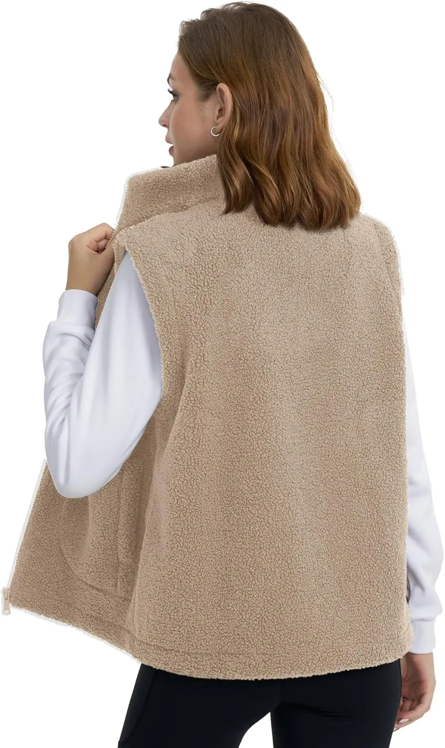 YUCOLEN Womens Polar Fleece Vest Outerwear with 4 Pockets Soft Lightweight Sleeveless Coat for Women with Full Zipper