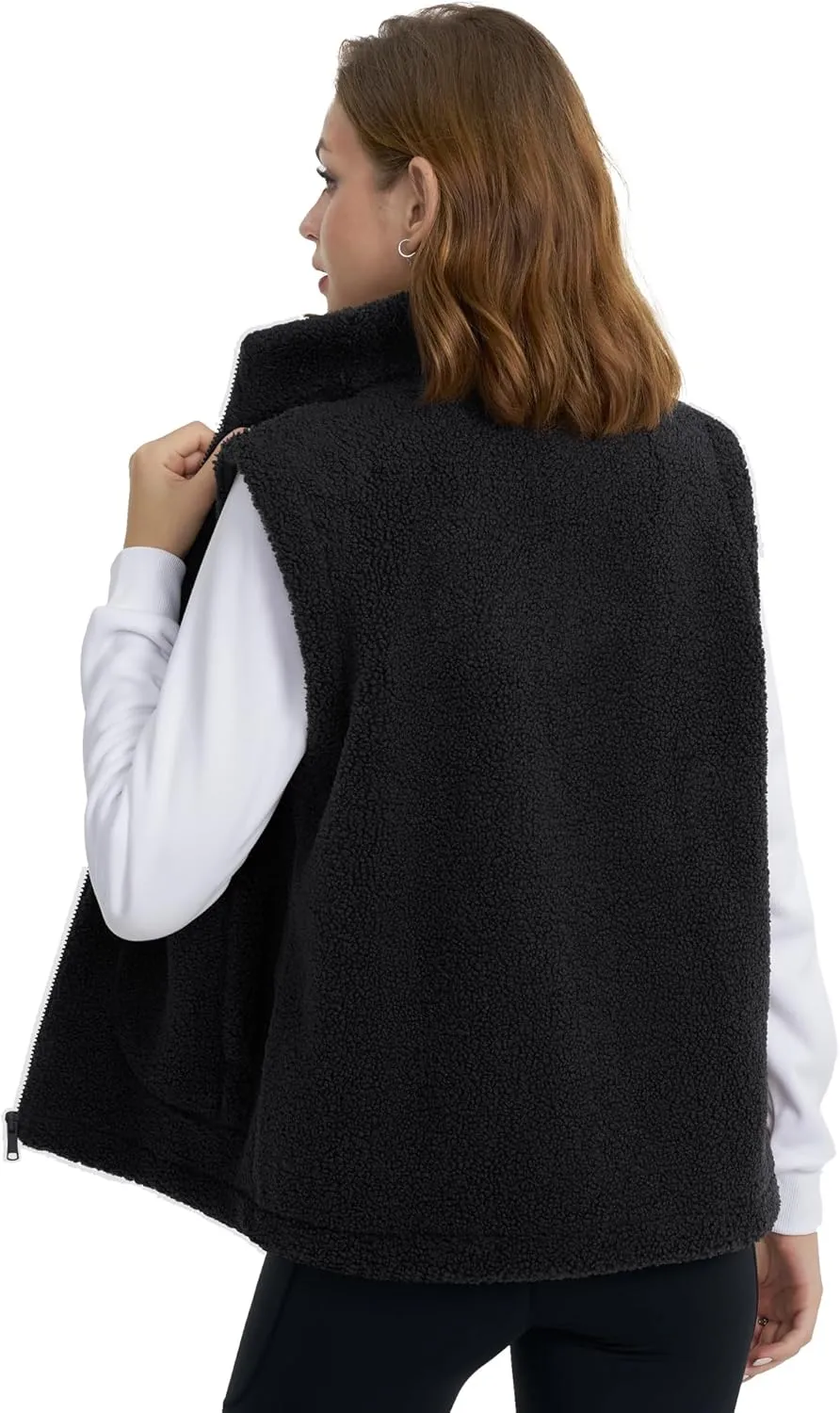YUCOLEN Womens Polar Fleece Vest Outerwear with 4 Pockets Soft Lightweight Sleeveless Coat for Women with Full Zipper