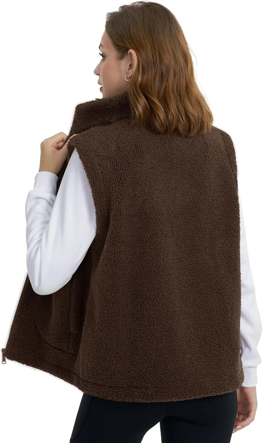 YUCOLEN Womens Polar Fleece Vest Outerwear with 4 Pockets Soft Lightweight Sleeveless Coat for Women with Full Zipper