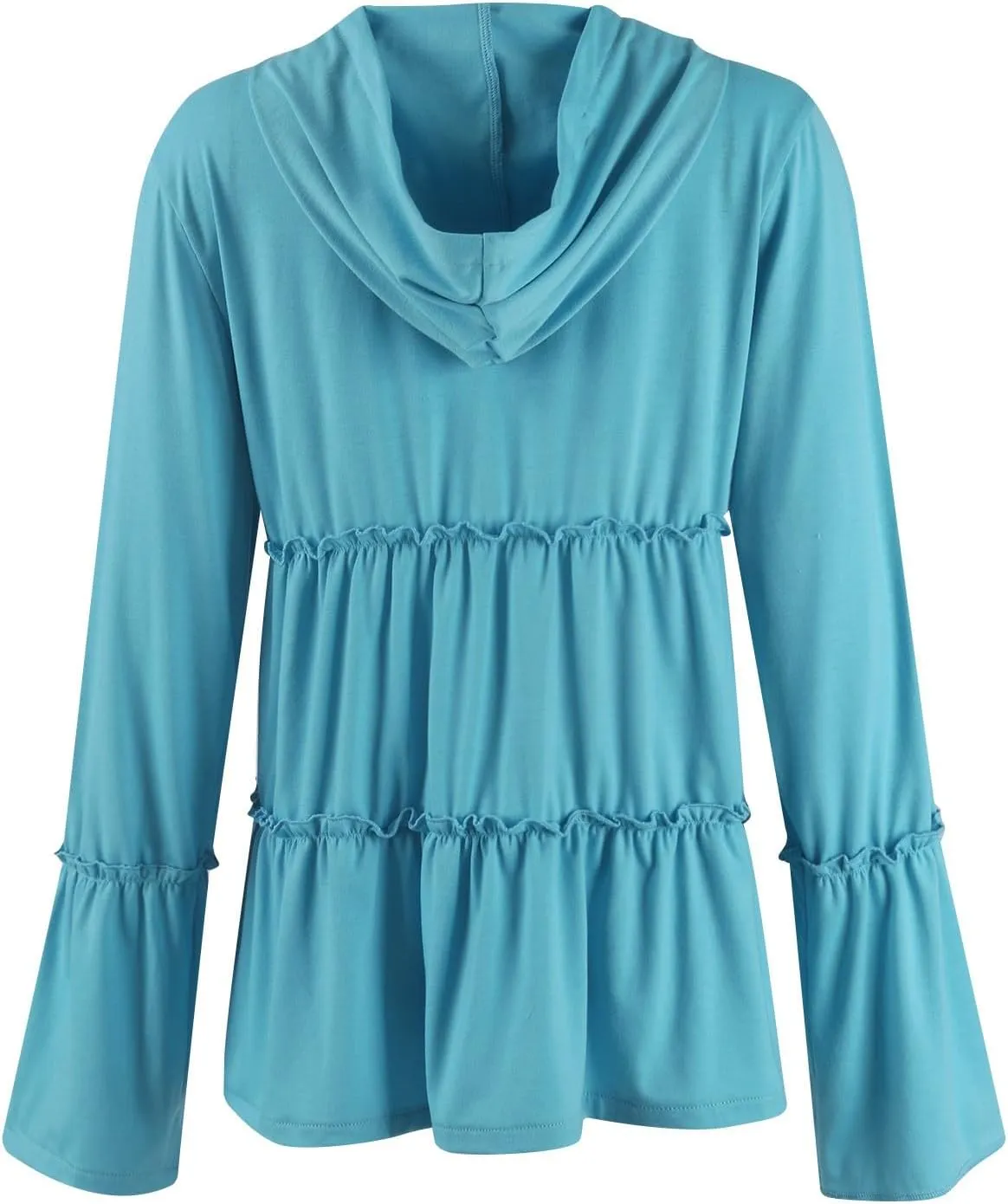 Zip Up Hoodie Women Casual Peplum Lightweight Athletic Sweat Zip Up Jackets Cute Tiered Ruffle Sweatshirt Hoodies
