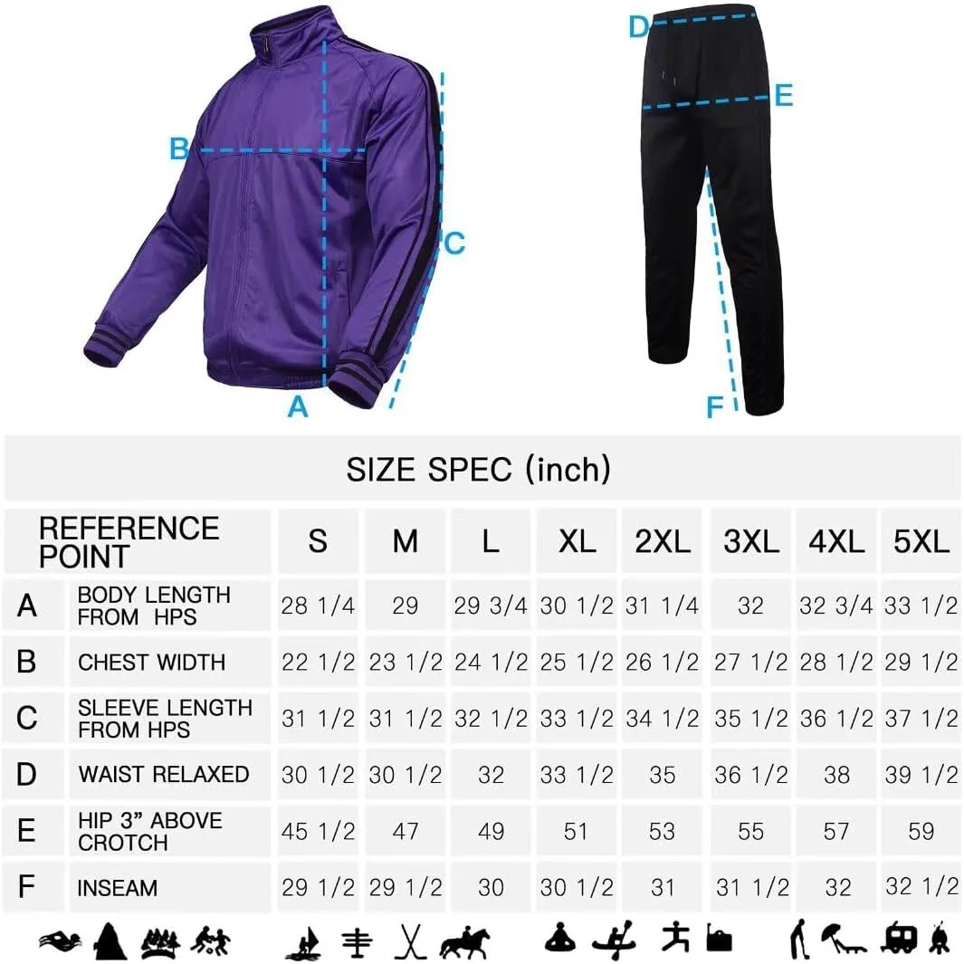 Zusmen Tracksuit Mens, Track Jackets and Pants 2 Piece Outfit